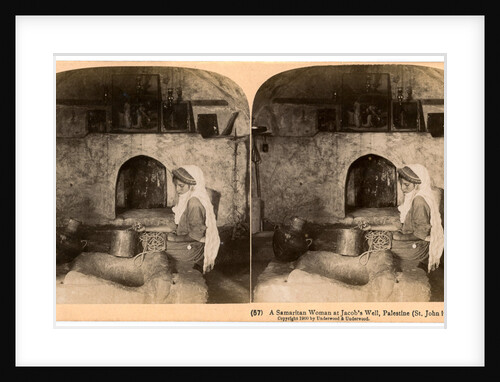 A Samaritan woman at Jacob's Well, Palestine by Underwood & Underwood