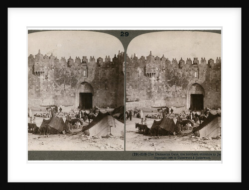 The Damascus gate, the nothern entrance to Jerusalem, Palestine by Underwood & Underwood