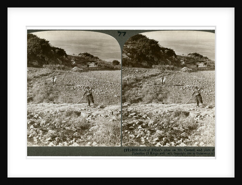 The rock of Elijah's Altar on Mount Carmel, and the Plain of Esdraelon, Palestine by Underwood & Underwood