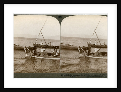 Fishermen on the Sea of Galilee, Palestine by Underwood & Underwood