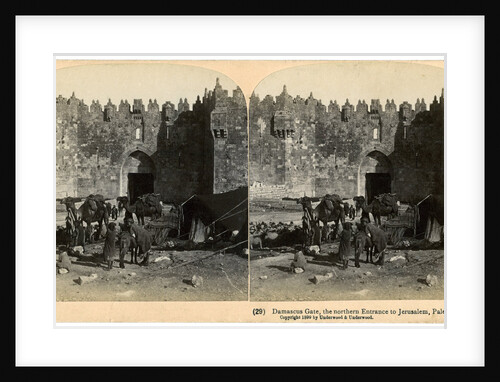The Damascus gate, the nothern entrance to Jerusalem, Palestine by Underwood & Underwood