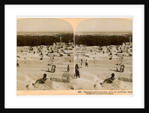 Damascus and its gardens, as seen from the north-west, Syria by Underwood & Underwood
