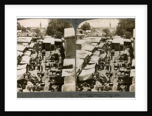 An open bazaar in Damascus, Syria by Underwood & Underwood
