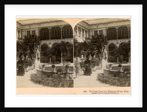 The inner court of a Damascus home, Syria by Underwood & Underwood