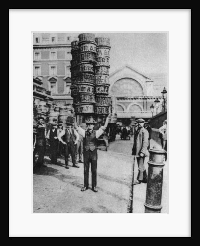 A man carrying many baskets on his head, Covent Garden, London by Anonymous