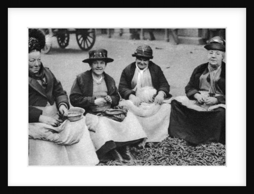 Pea shelling in Covent Garden, London by Anonymous