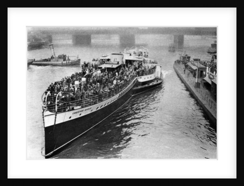 A bank holiday crowd on board a paddle steamer headed for Margate, London by Anonymous