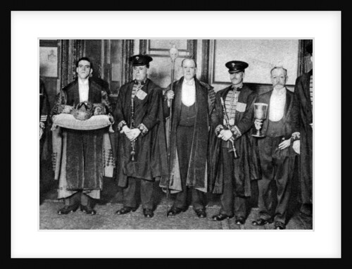 The annual ceremony of electing a new master to the Saddlers' Company, London by Anonymous