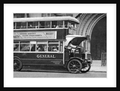 A double-decker bus standing outside the Law Courts, London by Anonymous