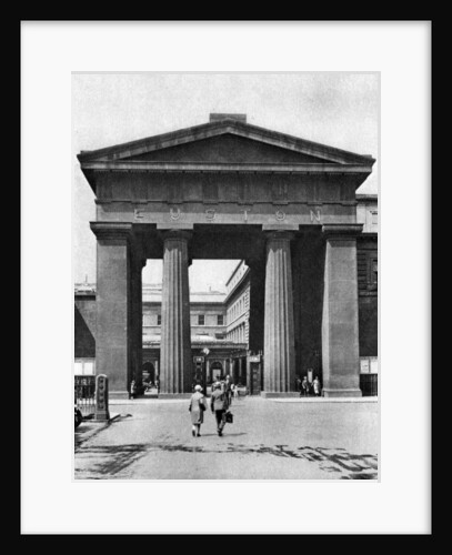 The doric arch leading to Euston Station, London by McLeish