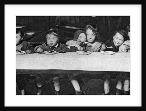 East End children being fed by a charitable organisation, London by Anonymous