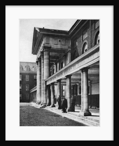 Pensioners in the great quadrangle of Chelsea Royal Hospital, London by Taylor