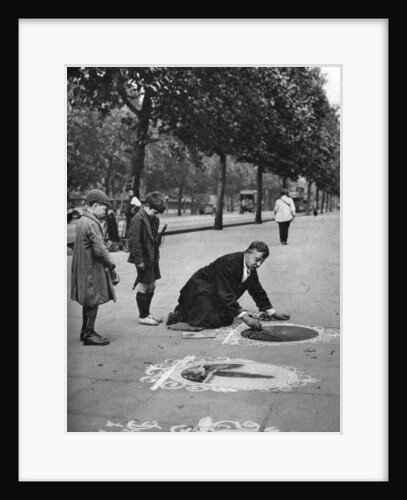 Pavement artist, Embankment, London by McLeish