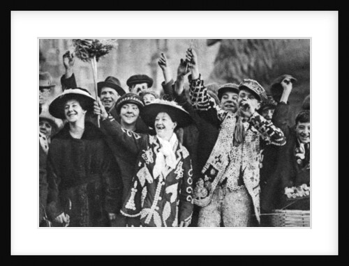 Pearly king and queen in high spirits, London by Anonymous