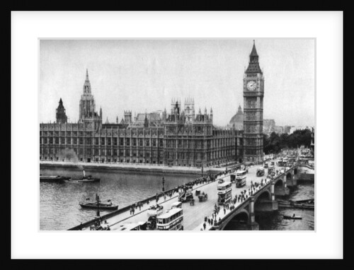 The Houses of Parliament and Westminster Bridge, London by Anonymous