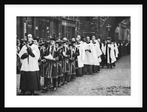 Chapel Royal choirboys in procession, Clerkenwell, London by Anonymous