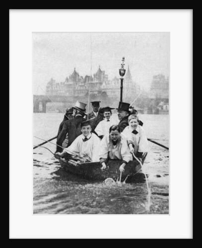 Choirboys of St Clement Danes beating the boundary-marks on the Thames, London by Anonymous
