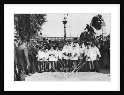 Choirboys of St Clement Danes beating the boundary-marks with long wands, London by Anonymous