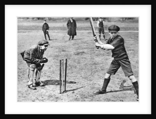 Boys playing cricket in Parliament Hill Fields, London by Anonymous