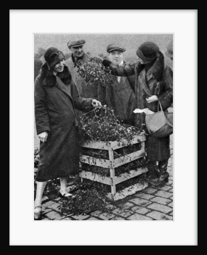 Women choosing bunches of mistletoe, Caledonian Market, London by Anonymous