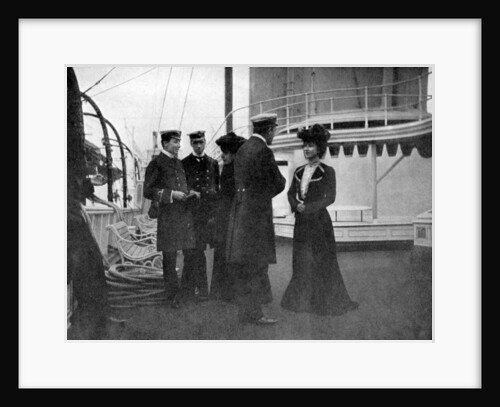 A group on the royal yacht Victoria and Albert III at Copenhagen, Sweden by Queen Alexandra