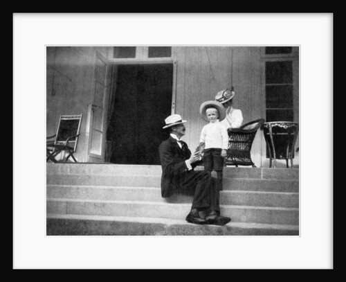 King Haakon VII of Norway, his son Olav and Princess Victoria at Bygdøy, Norway by Queen Alexandra