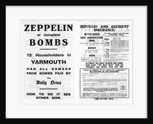 Zeppelin and accident insurance advertisement by Anonymous