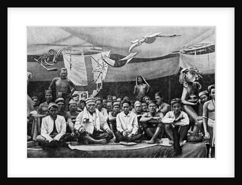 Traditional enemies assembled at a peace conference in Claudetown, Sarawak by Dr Charles Hose