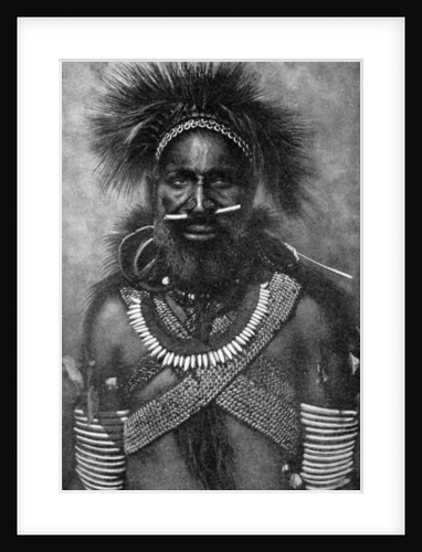 Captain of a company of cannibal fighting men, New Guinea by Anonymous