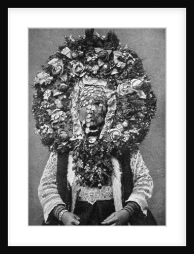 Floral mask of a Bulgarian bride by Anonymous