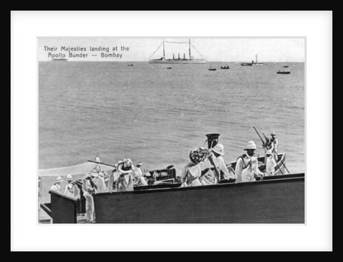 'Their Majesties landing at the Apollo Bunder, Bombay', India by Anonymous