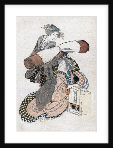 Two Japanese women by HOKUSAI