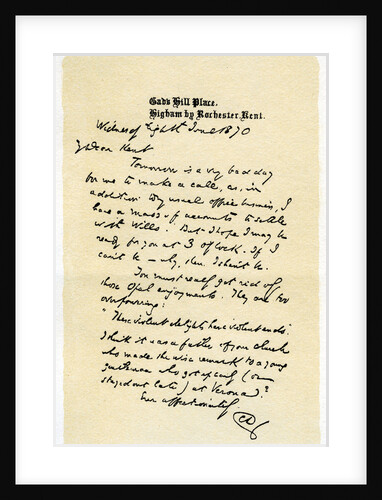 A hand-written letter by Anonymous