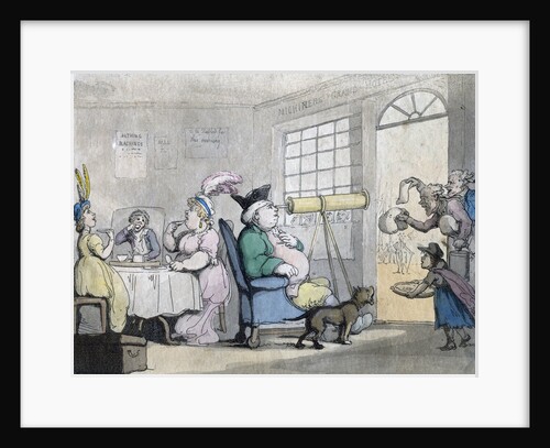 A portly gentleman looking through a telescope by Anonymous