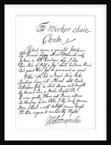 Part of the poem of The Wicker Chair, by William Somerville by William Somerville