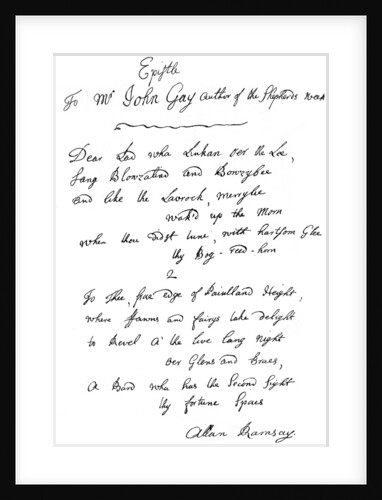 A letter from Allan Ramsay to John Gay by Anonymous