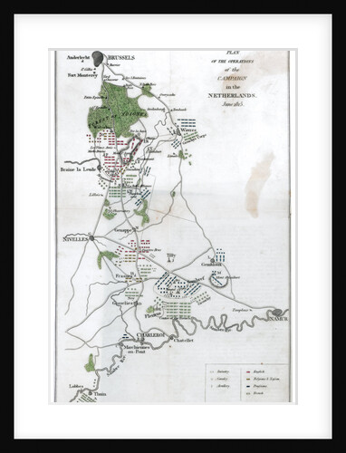 'Plan of the Operation of the Campaign in the Netherlands', June 1815 by Anonymous