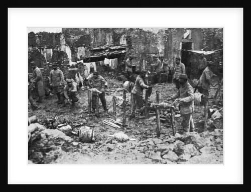 Barbed wire spooling, the defence of Verdun, France, First World War by Anonymous