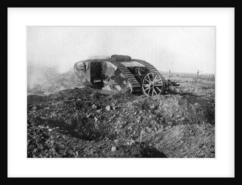 A tank in action on the Western Front, Somme, France, First World War by Anonymous