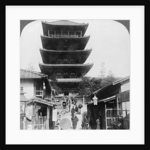 The west side of the five-storey Yasaka Pagoda, Kyoto, Japan by Underwood & Underwood