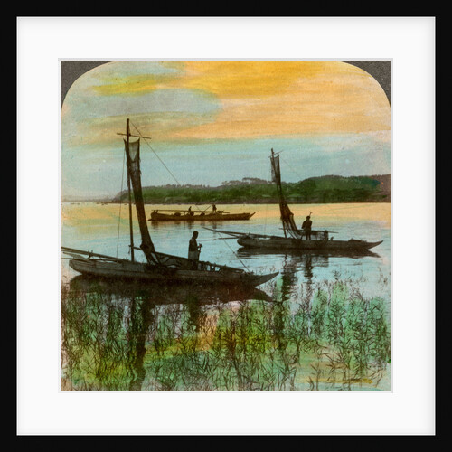 Fishing boats at sunset near Yokohama, Japan by Underwood & Underwood