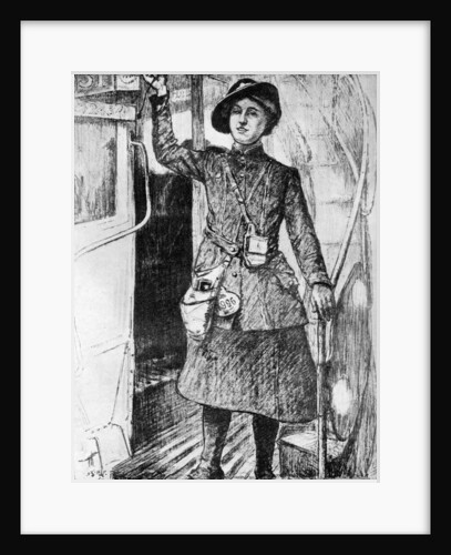 The War at Home: Bus Conductress by Archibald Standish Hartrick