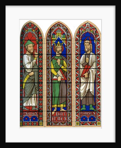 Stained glass of Moses, King David and Isaiah, Bourges Cathedral by Lemercier