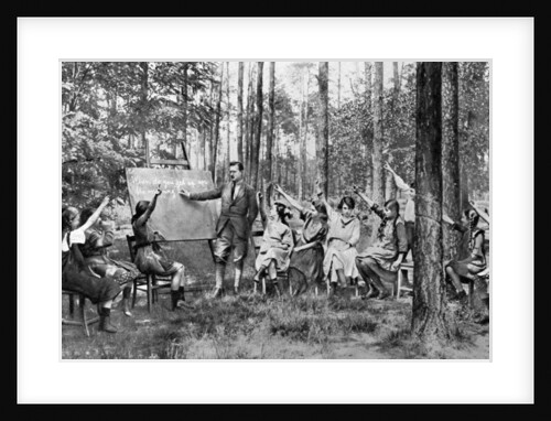 Children taking English lessons in the Forest of Charlottenburg, Berlin, Germany by Anonymous