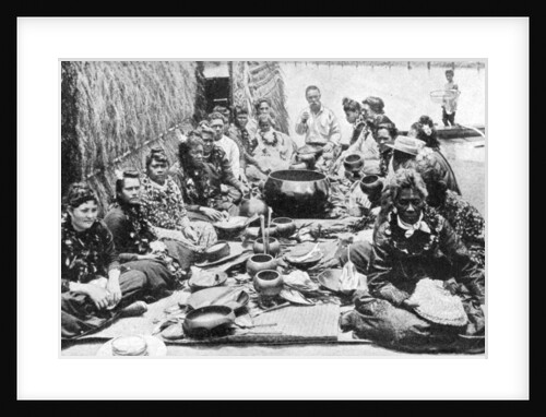 Hawaiians at a banquet, Hawaii by RM Clutterbuck