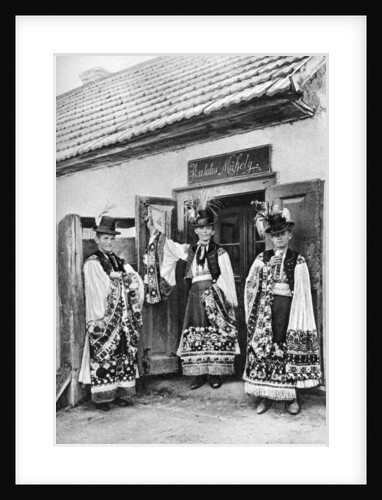 Young priests in costume in rural Hungary by AW Cutler