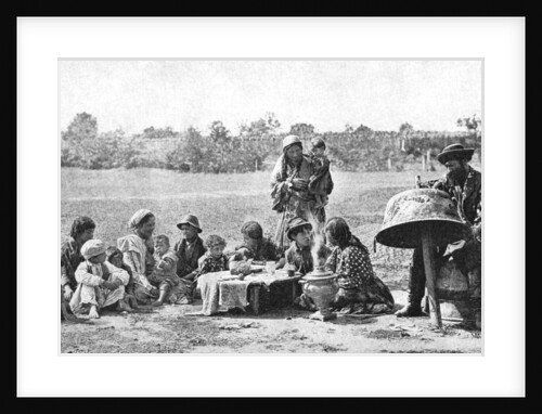 Gypsies mending a family cauldron, Hungary by AW Cutler
