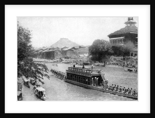A state barge of a Maharaja, Kashmir's royal capital, India by GT Bookless
