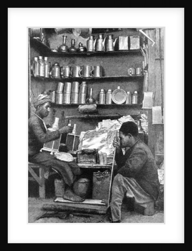 Tinsmiths in a tinsmith's shop, India by R Gorbold