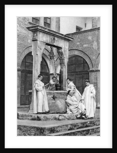 A group of monks at the monastery of Monte Oliveto Maggiore, Italy by Anonymous